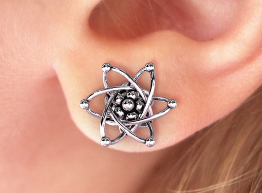 science themed 3d printed earrings